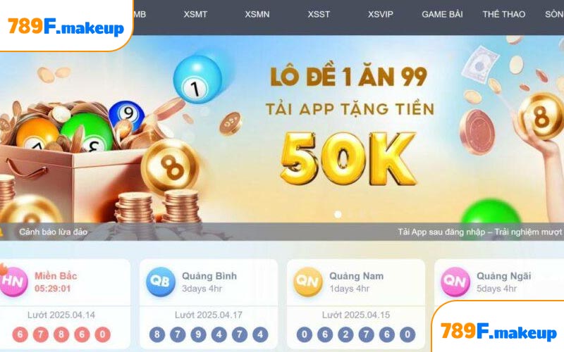 Các loại hình xổ số, lô đề được yêu thích ở 789F